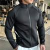 Plus Size Men's Jacket Sports Jersey Zip Up Long Sleeve T-shirts Quick Dry Gym Fitness Elasticity Coats Man Running Sweatshirts