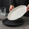 Керамическая тарелка для рыбы Ellipse, матовая, черная, белая, подглазурная роспись, для дома, отелей, ресторанов, обеденная, для стейка, фарфоровая посуда