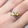 Креативные Роскошные Цветные Кольца Двойное Сердце Высокого Качества с Фианитами 5A для Женщин Изысканные Свадебные Помолвочные Украшения