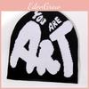 Knit Hat For Men Women With Letter Pattern Warm Winter Beanie For Casual Wear