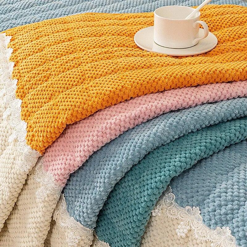 Winter Thicken Plush Sofa Cover White Wide Edge Chaise Lounge Sofa Towel Mat Modern Non-Slip Couch Cover Cushions Living Room