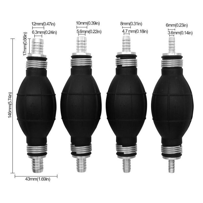 Ручной топливный насос, резиновый, алюминиевый, ручной насос, груша для перекачки дизельного масла, бензина, для автомобилей, лодок, морских лодок, подвесных моторов 6 мм/8 мм/10 мм/12 мм