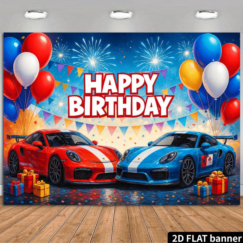2D Plane Dynamic Racing Theme Birthday Background Cloth - BirthdayDJH