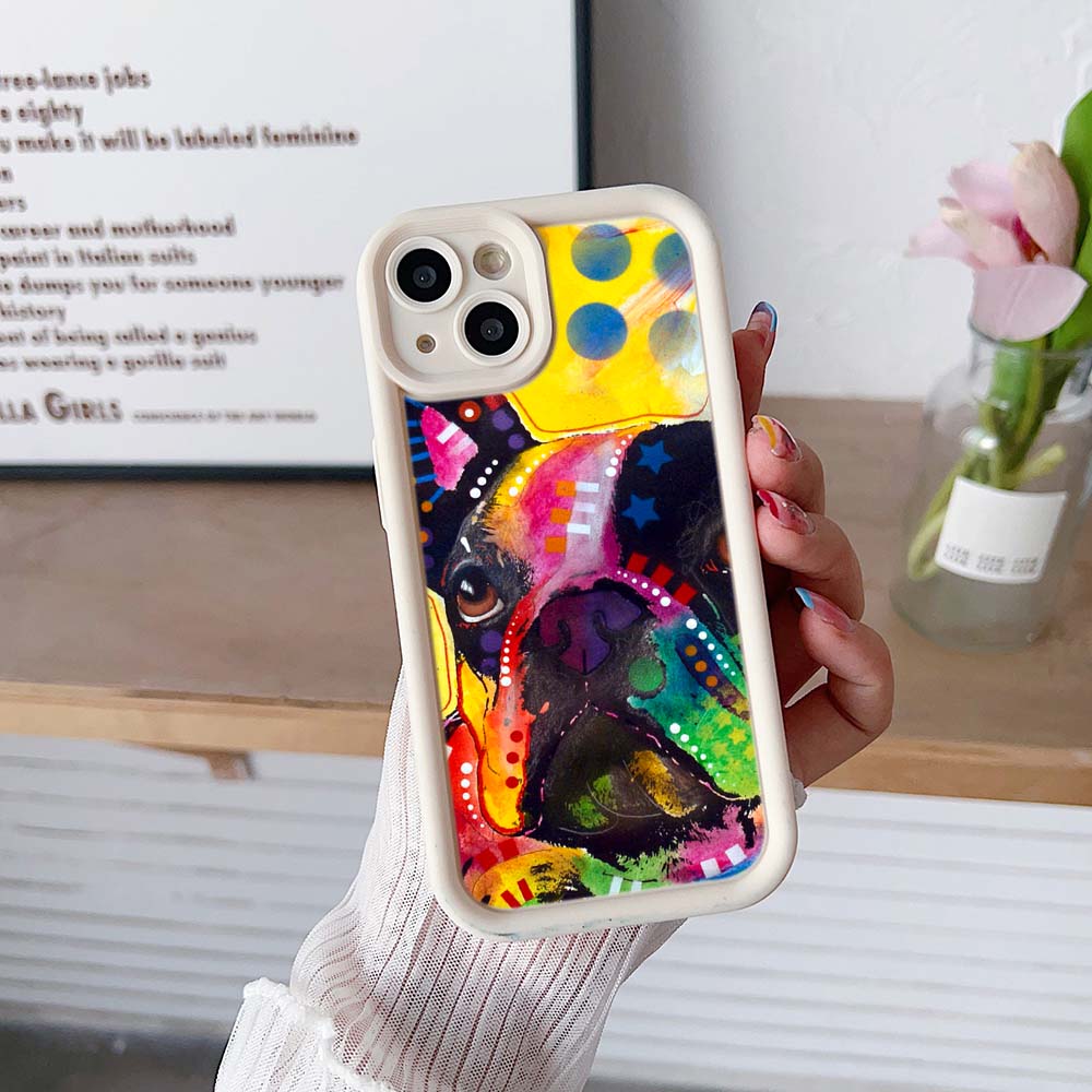 Чехол для телефона с лестницей Sky Eye для iPhone 15 14 13 12 11 Pro Max Samsung A15 A25 A24 A54 A14 Huawei Honor 90 Angel Eye Мягкий чехол A44 Французский бульдог
