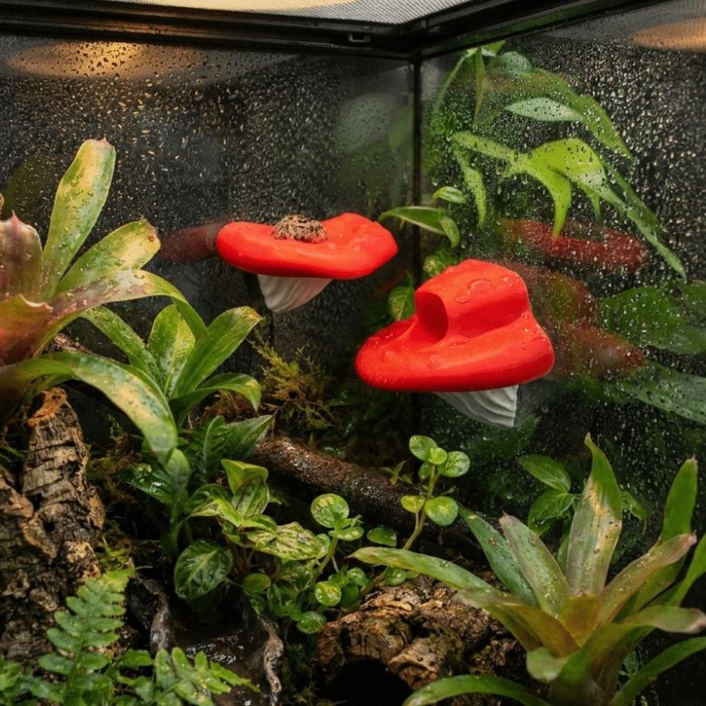 2PCS Suction Cup Jumping Spider Mushroom-shaped Platform 3D Printed Reptile Bridge Vivarium