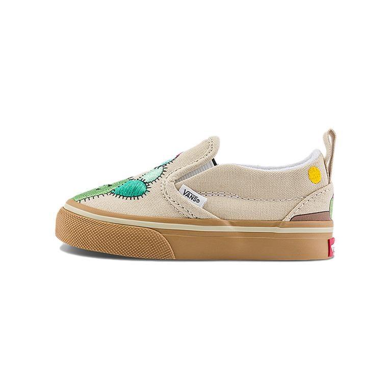 Vans Кеды для малышей с кактусами, бежево-зеленые, Baby, VN000CPSGRN