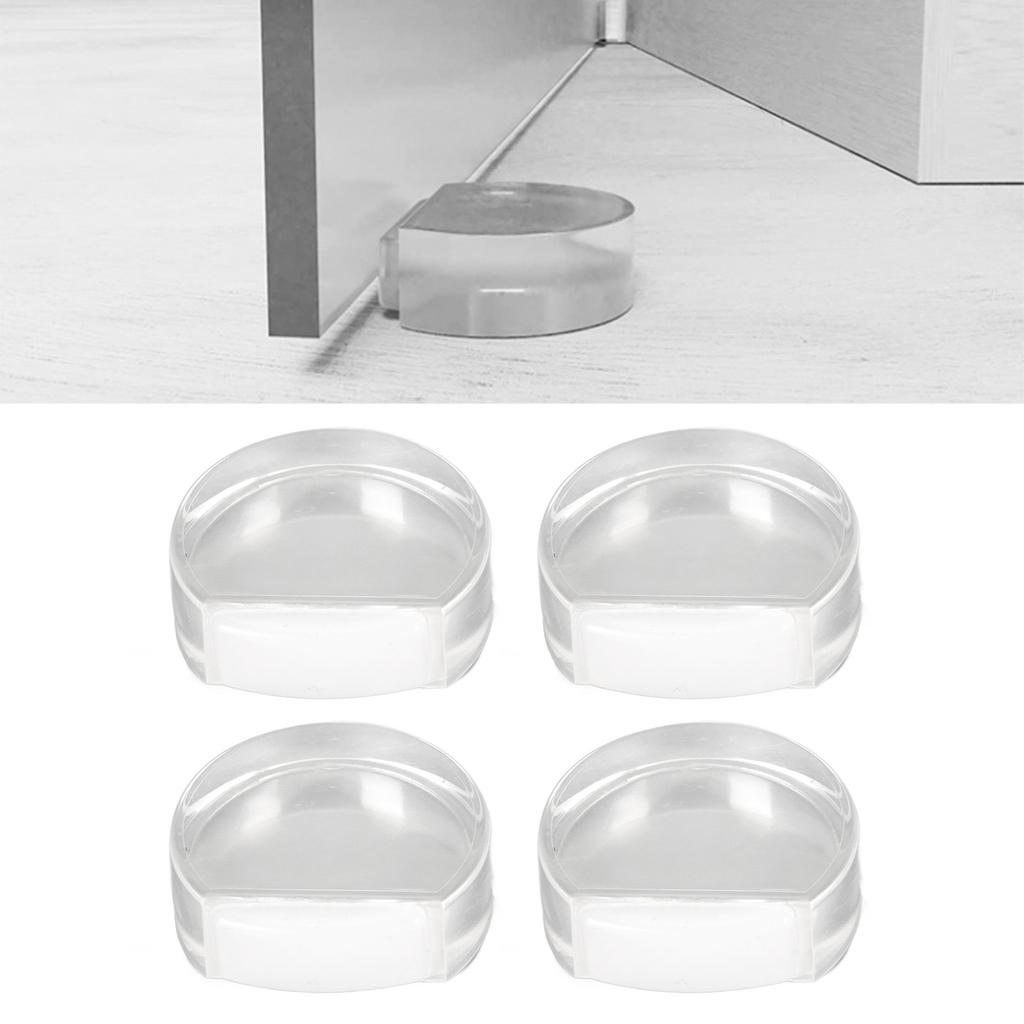 4 шт. Прозрачный дверной стопор, мягкий акриловый дверной держатель, предотвращает удар пола о дверной буфер для спальни 