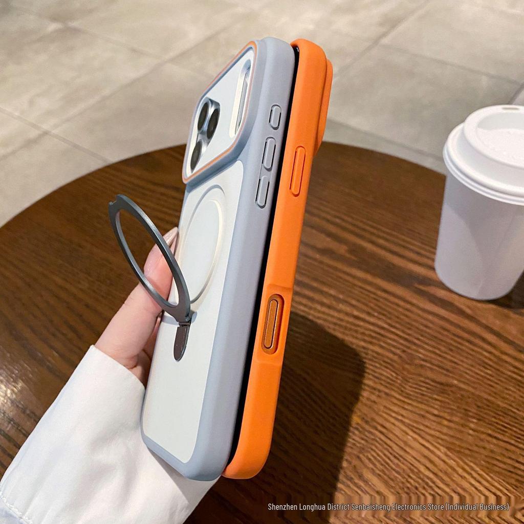 Bi-Color Phantom Stand Case for iPhone 17 Pro Max & 16, Magnetic Charging, Full Coverage, Anti-Drop Protection.