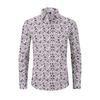 MARBEINE Long Sleeve Floral Oxford Casual Plus Sizes Loose Fit Men's Shirt, Spring, Summer, Autumn, Winter, Fashion, All-Over Print, Business,