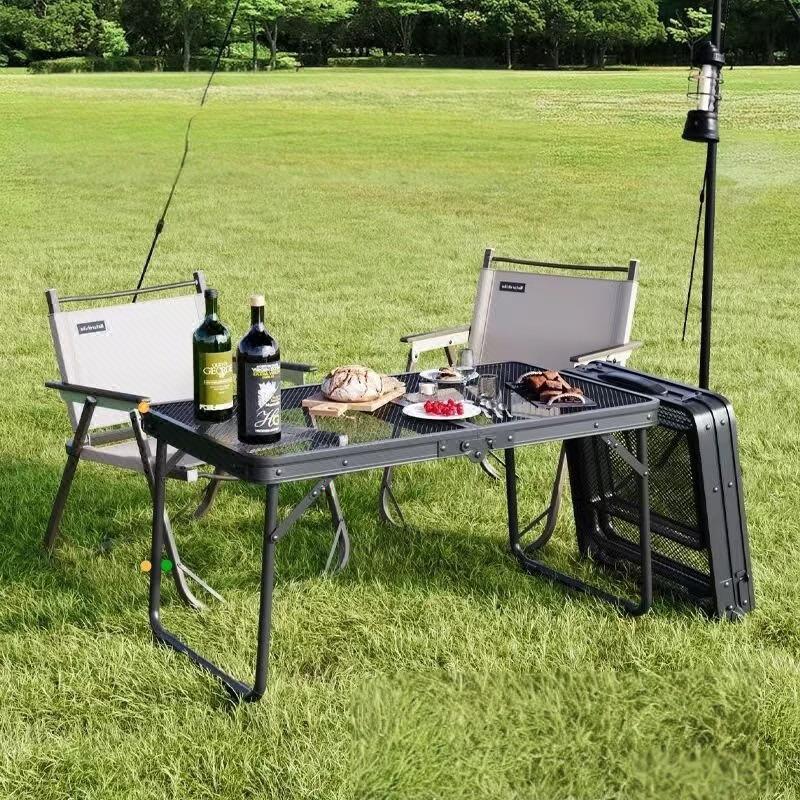 ZISIZ Outdoor Iron Mesh Folding Table
