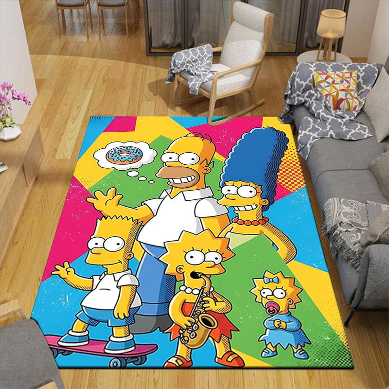 1Pc Simpsons Family Adventure Rug Office Carpet Indoor Outdoor Doormat Nonslip Soft Living Room Christmas Halloween Gift D922927