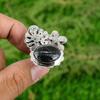 Natural Silver Leaf Jasper Multi Stone Adjustable Ring 925 Silver For Girls