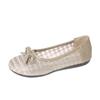 2024 Hot Sale Mesh Loafers Summer Breath Women's Flat Shoes Casual Round Toe Slip On Flats Sweet Bowknot Ladies Shoes Zapatos