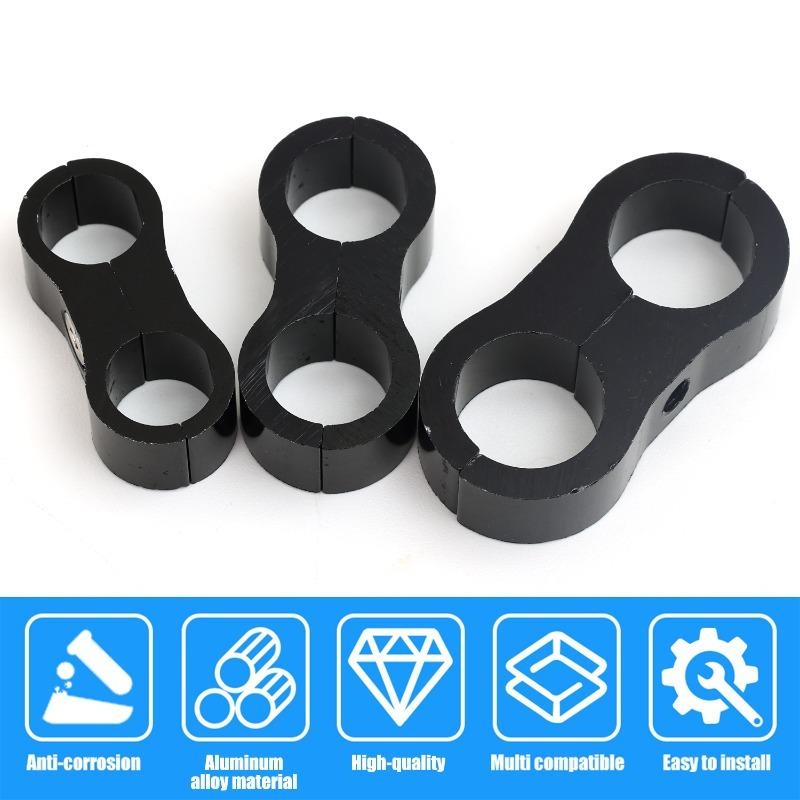 Universal Fuel Line Clamp AN6 AN8 AN10 Hose Separator Billet Aluminum Finisher for Braided Oil Gas Water Pipe Car Accessories