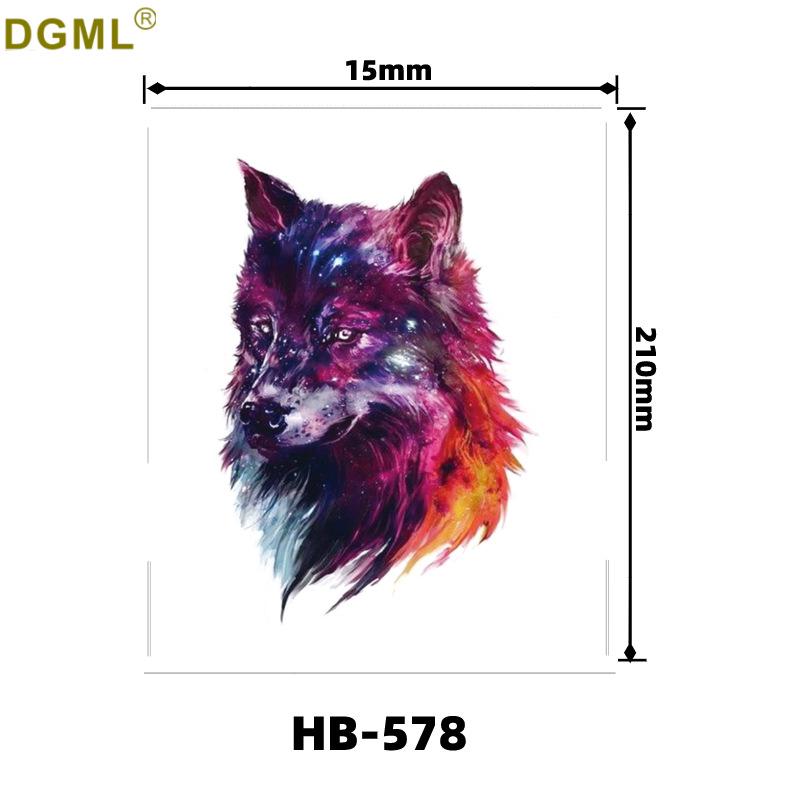 Kirin Lion Fox Totem Flower Tattoo Sticker – Waterproof & Customizable Realistic Design