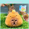Cartoon Plush Capybara Wallet Earphone Bag Keychain Small Decorations Pendant