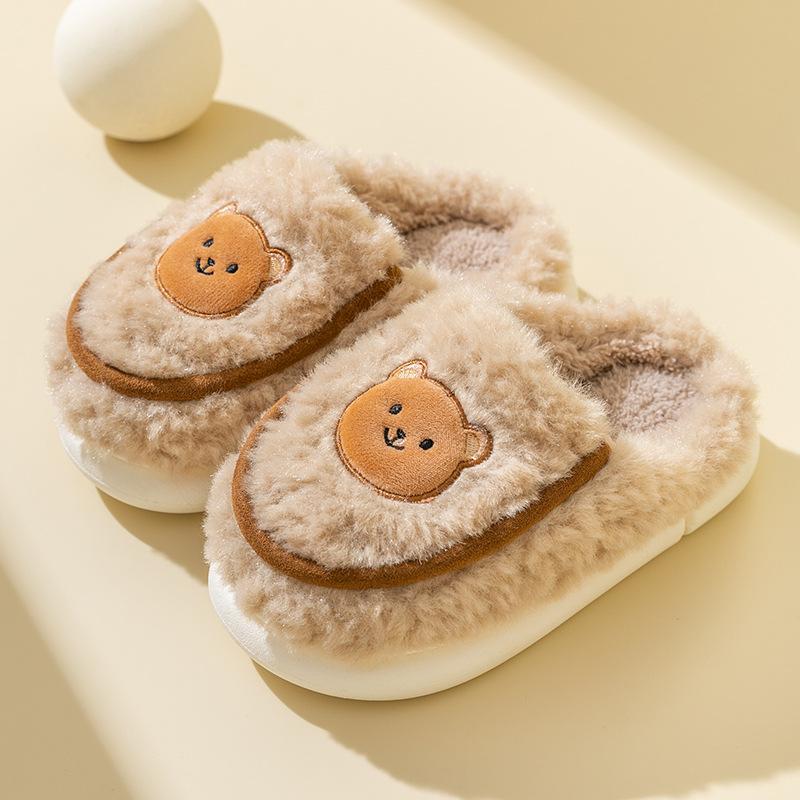 Тапочки из хлопка для родителей и детей, осенне-зимние, для пар, теплые, пушистые, нескользящие, на толстой подошве, для дома, плюшевые тапочки