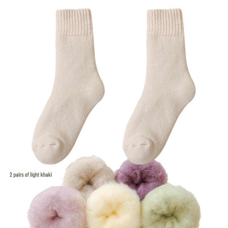 Женские флисовые носки Zhuji средней длины: Плотный, теплый бархат для осени/зимы — идеально подходит для сна и родов