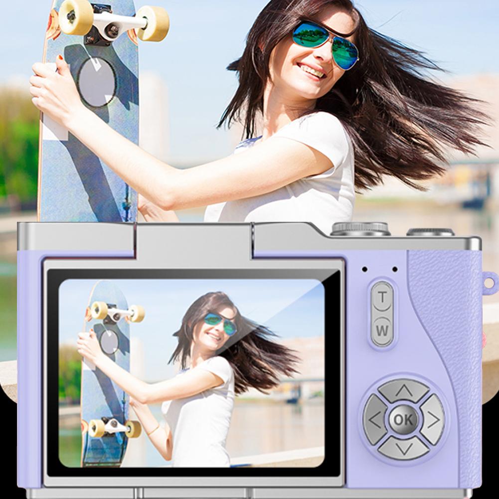 4K Digital Camera 48MP Compact Small Camera 8X Zoom Video Camcorder 180 Flip Screen Vintage Camera for Teens Adult Beginner