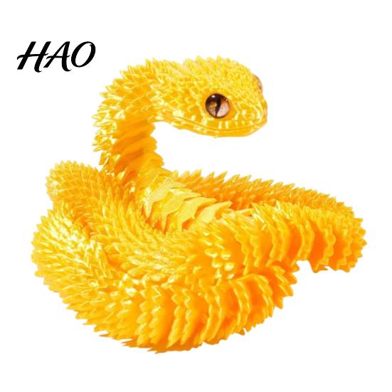 Realistic PLA Snake Model 3D Printed Articulated Toy, Flexible Movable Joints Kids Classroom Rewards Figurine, Fidget Toy for Desk Decor
