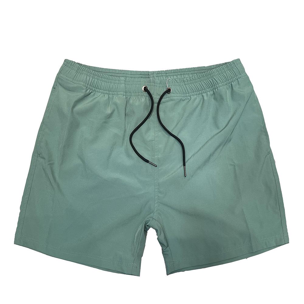 Men's Quick-Dry Stretch Casual Sport Shorts - Solid Color, Summer 2025, Four-Way Stretch, Beach-Ready, Loose Fit