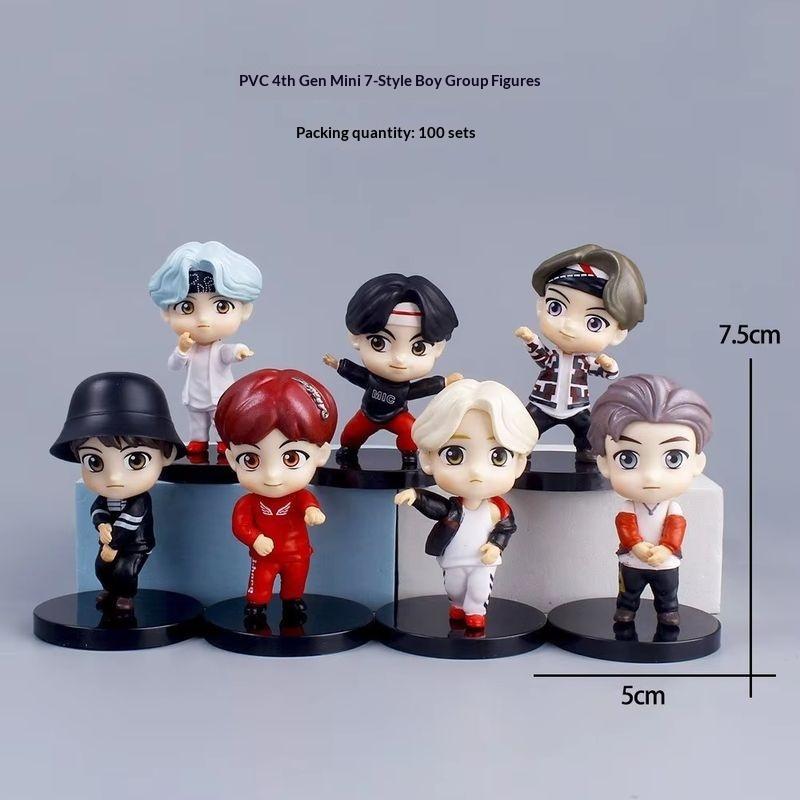 Вся серия Bangtan Boys 7 шт./Набор Фигурки Действия Кукла Модель Игрушка Rm Jin Suga Jhope Jimin V Jungkook Идол Милые Коллекционные