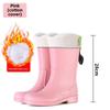 Women's 2025 Thick-Soled High-Top Plus Velvet Waterproof Rain Boots - Fashionable Non-Slip Outdoor Footwear