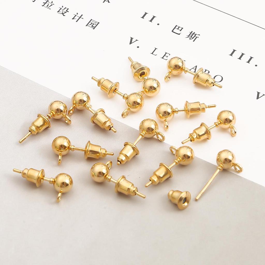 10/50 шт. металлические фурнитура для сережек-гвоздиков, основные стопоры для игл для серег, аксессуары «сделай сам»