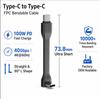 Заводской короткий кабель FPC Flat USB C 100 Вт PD Зарядка 40 Гбит/с 4K Видео Оболочка TPE Hi-Fi Аудио OEM ODM