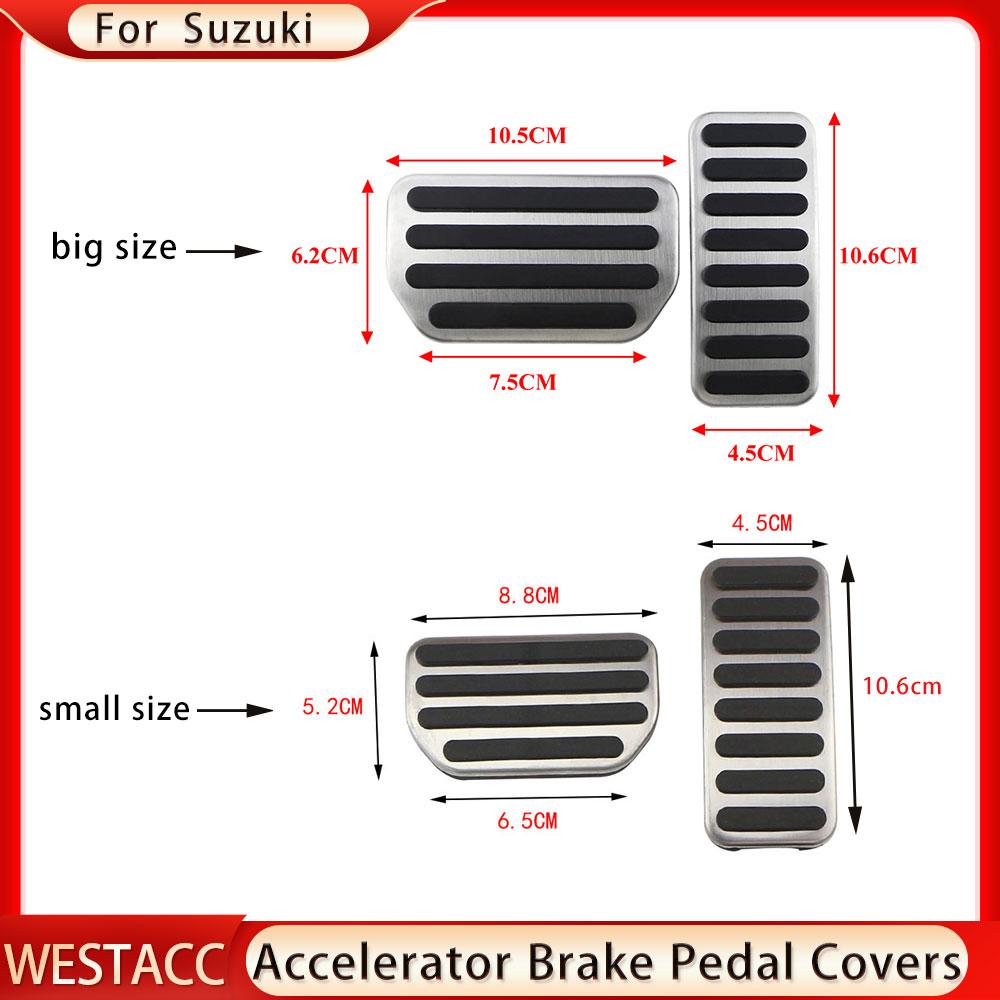 Чехлы на педали газового тормоза автомобиля из нержавеющей стали для Suzuki SX4 Aerio Ciaz Vitara S-Cross Splash Ignis Kizashi Sidekick