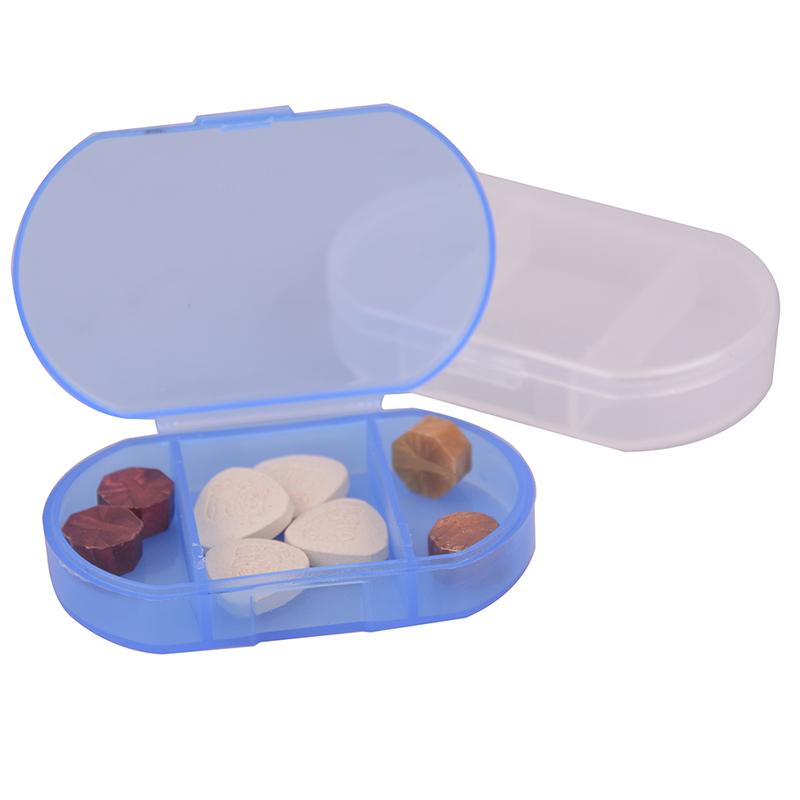 1PC Portable Storage Box Container Tool Universal Mini 3 Grid Pill Box Plastic Travel