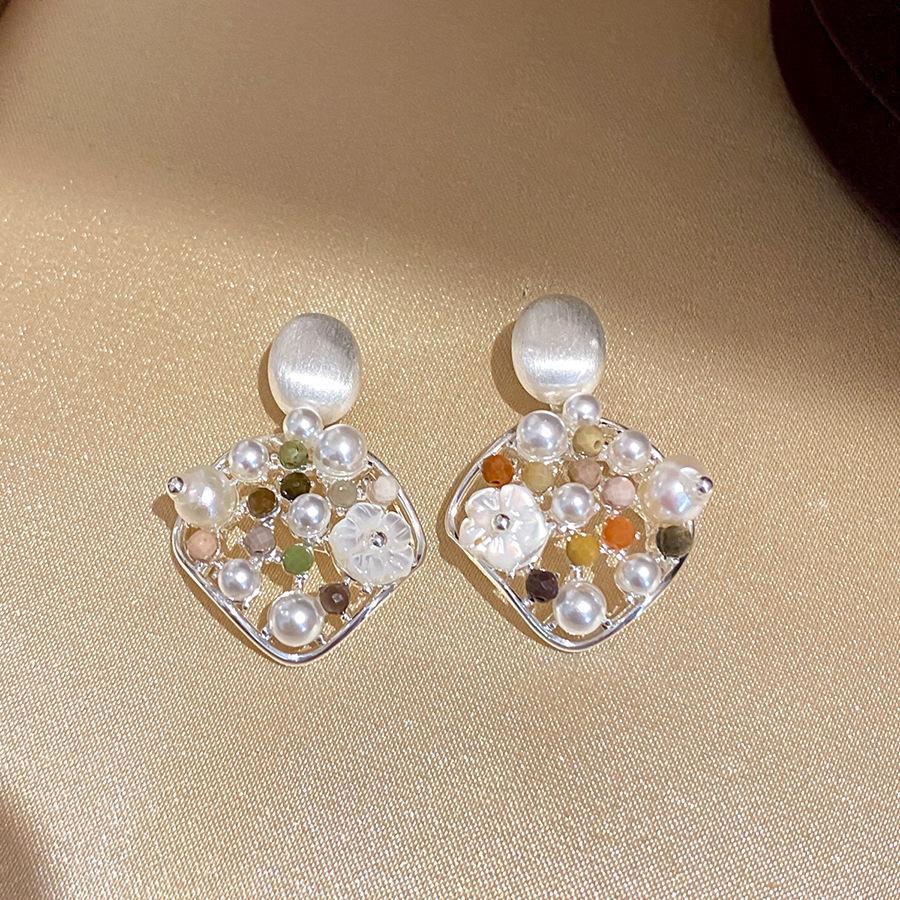 Богемные серьги-подвески с серебряной иглой, круглый кулон из смоляных бусин
