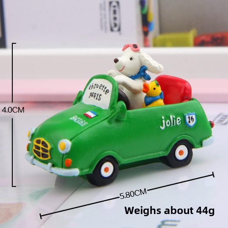 Cute Driving Cartoon Car Motorcycle Sleeping Scene Mini Model Decor Ornament
