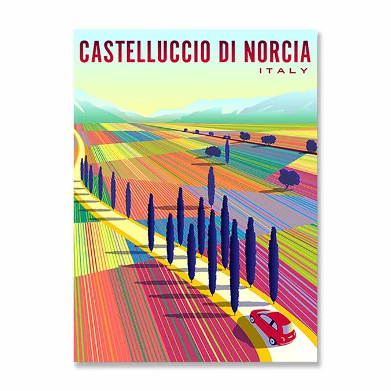 Vintage Famous City Landscape Posters Metal Tin Signs Italy France Greece Hawaii Retro Plate Wall Art Decor for Living Room Home