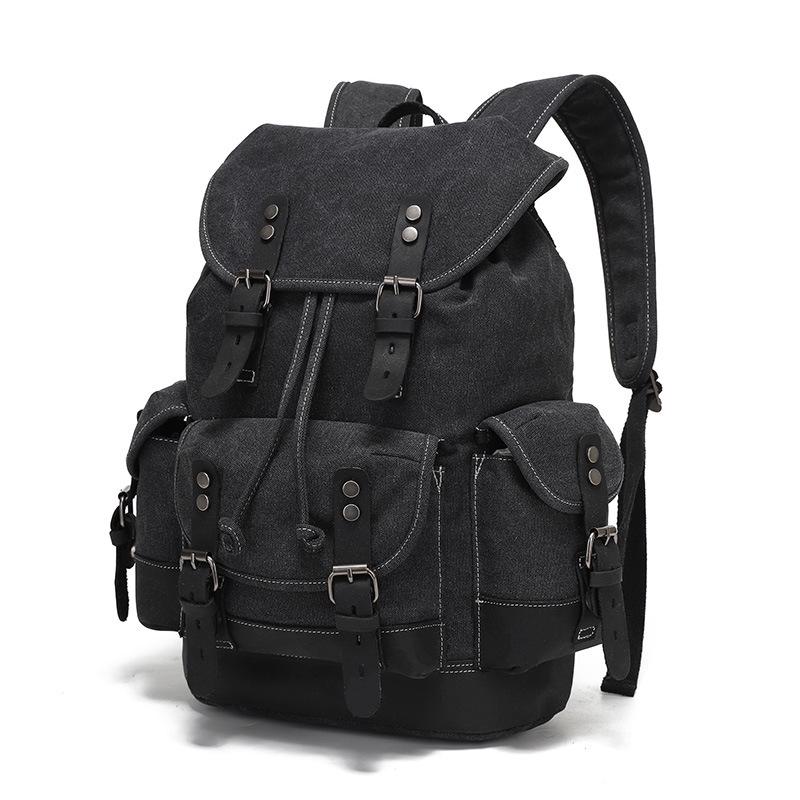 Unisex Waterproof Waxed Canvas Travel Backpack for Outdoor Sports and Laptops