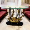 Brass Ship Side End Table Maximalist Interior Coffee Table Decorative Nautical Pirate Theme Nautical Style Coffee End Vintage Table Nautical