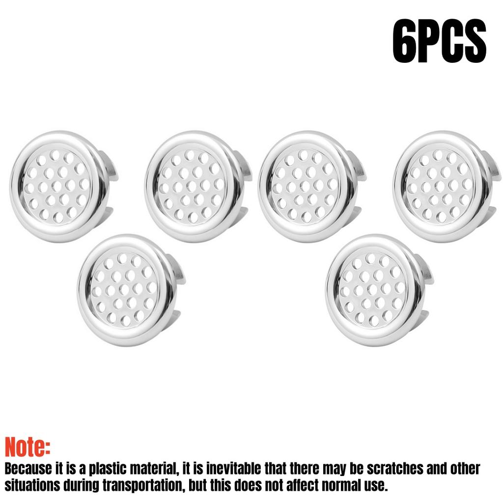 2/4/6 шт. Крышка кольца перелива раковины Замена Отделка для раковины в ванной Круглое сетчатое кольцо Пластиковая крышка отверстия перелива Кухонные аксессуары
