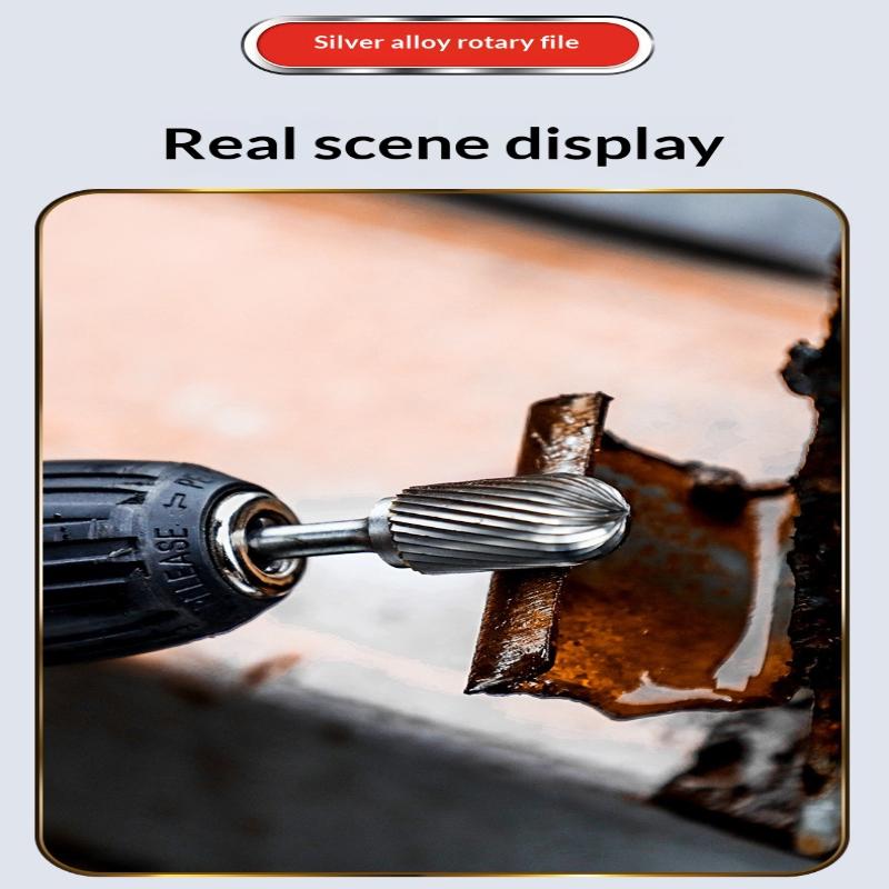 Твердосплавная ротационная борфреза Форма C Шарообразный цилиндр 6 мм 1/4 хвостовик Инструменты для резьбы по форме Одинарная нарезка Фреза