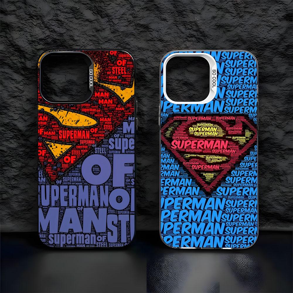 W-Supermans Phone Case For IPhone17 Air 16 15 14 Plus 13 12 11 Pro 7 8 XS Max XR Silver Black Bumper Case