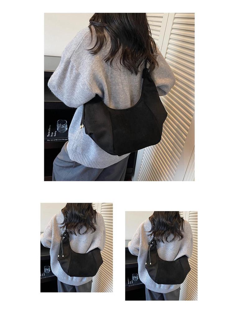 Autumn Large Capacity Retro Soft Leather Pleated Crossbody Shoulder Bag - Fashionable Versatile Dumpling Style