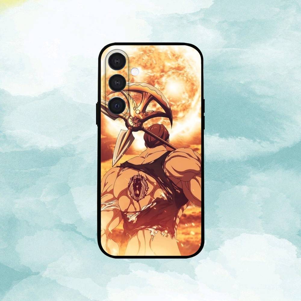 Мультяшный чехол для телефона E-Escanor Sun для Samsung A73,72,71,A52,51,40,41,A22,A32,31,A13, Мягкий черный корпус