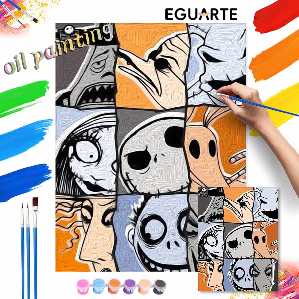 Disney The Nightmare Before Christmas oil painting digital painting art kit handmade diy painting home decoration gift