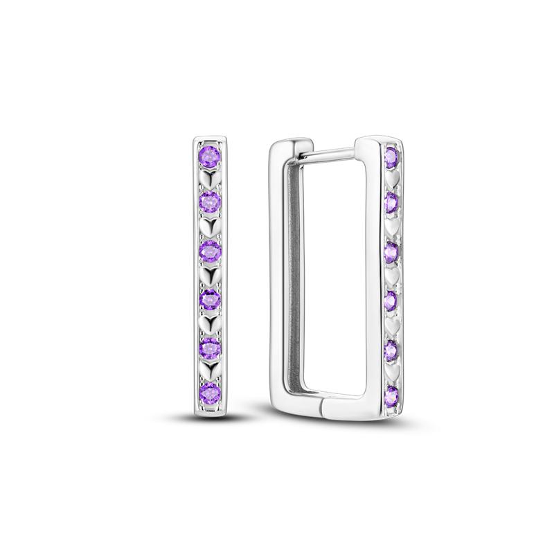 925 Sterling Silver Purple Series Feather Butterfly Dream Catcher Firefly Zircon Earrings for Women Luxury Jewelry Wedding Gift