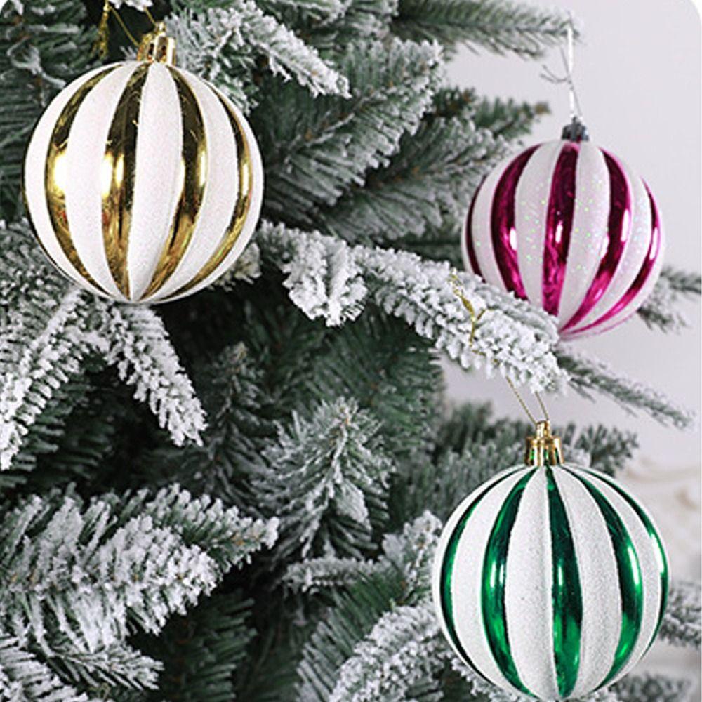6pcs Crafts Plastic Christmas Ball Set Creative 6/8cm Christmas Tree Pendant Waterproof Delicate Hanging Ornament New Year