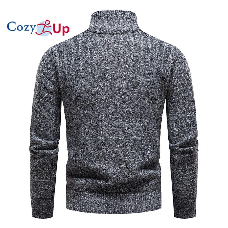 Cozy Up Новый свитер, мужской флисовый теплый пуловер с длинными рукавами и воротником-стойкой