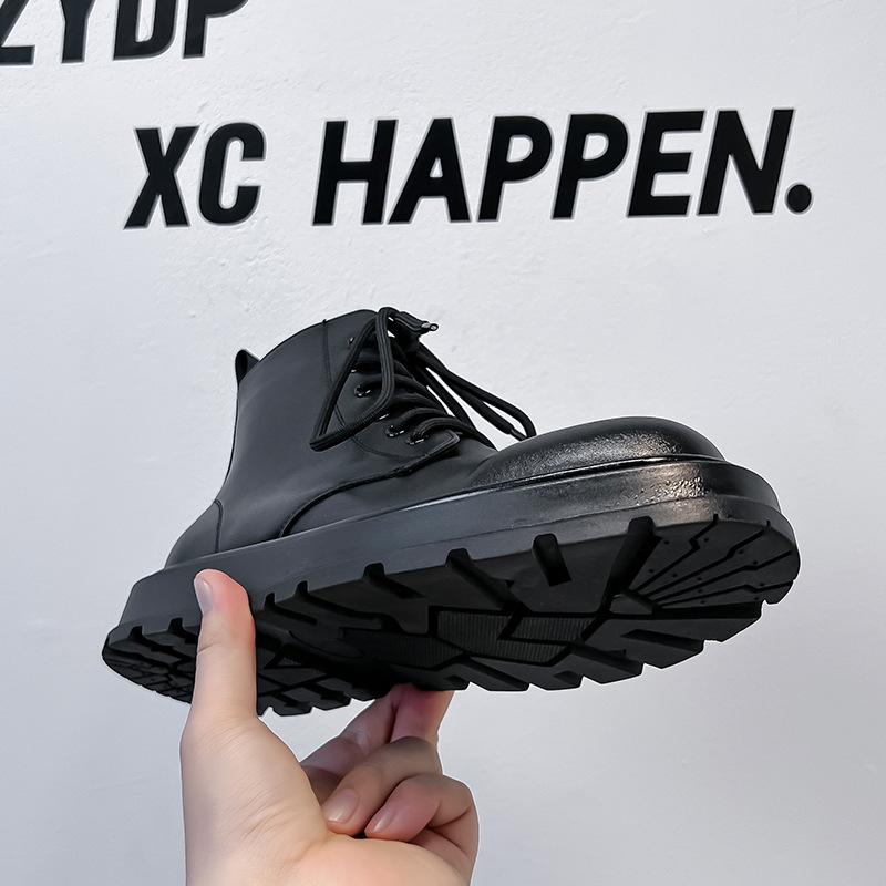 Зимние ботинки Мартин мужские ретро высокие кожаные ботинки в британском стиле на платформе трендовые ботинки челси 22726-A