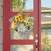 Венок с буквами подсолнуха, украшение для дверной подвески, праздничный реквизит, подвесная оконная настенная подвеска