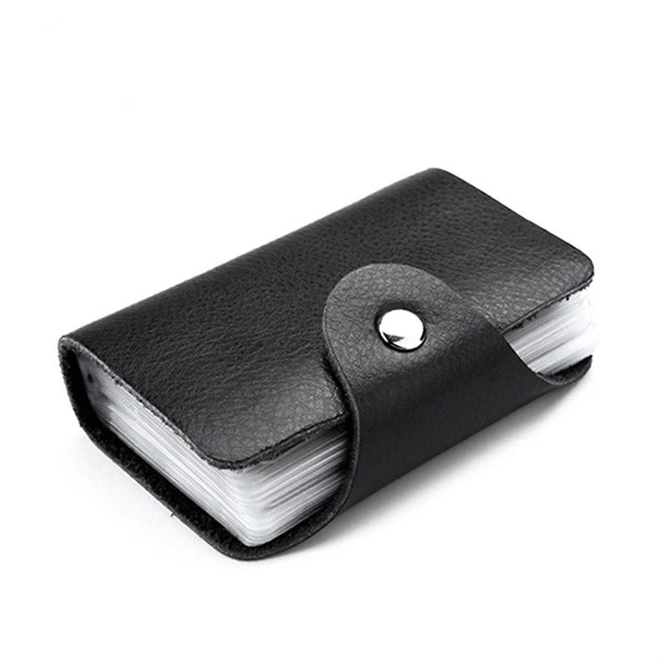 Fashion Faux Leather Credit Card Holder 24 Bits Card Case Business Card Holder Wallet