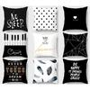 Black White Letter Pillow Square Sofa Cushion Cover Home Decor Pillowcase