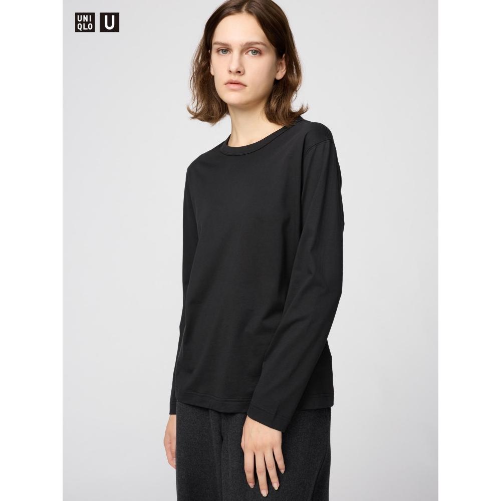 Uniqlo Япония Supima Хлопок Футболка с длинным рукавом